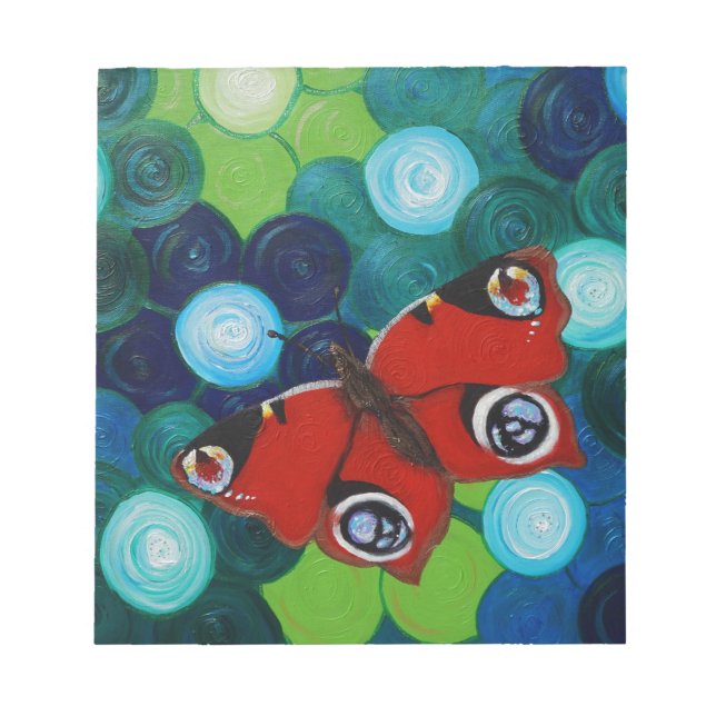 Peacock Butterfly Painting Notepad (Front)