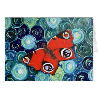Peacock Butterfly Reworked Painting Greeting card