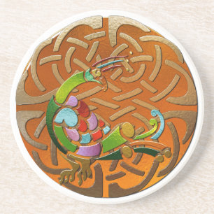 Peacock Celtic Deco Jewelled Coaster