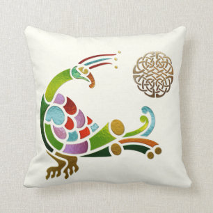 Peacock Celtic Deco Jewelled Cushion