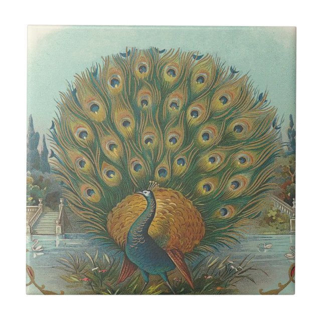 Peacock Ceramic Tile (Front)