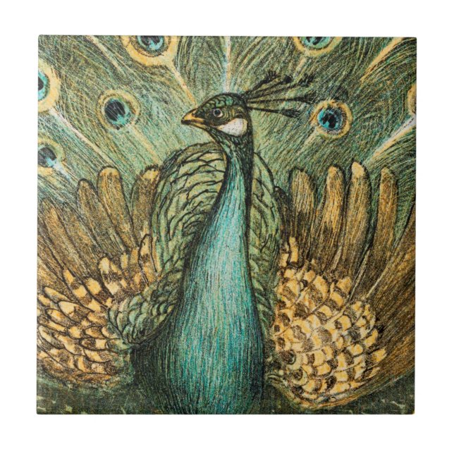 Peacock Ceramic Tile (Front)