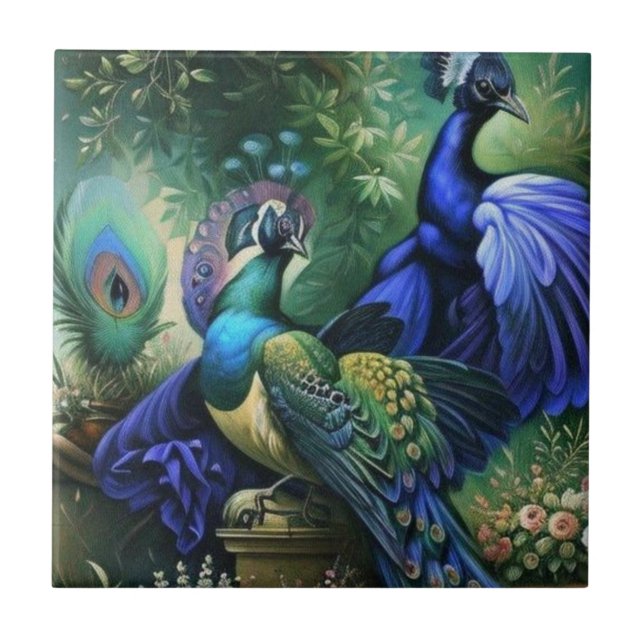 Peacock Ceramic Tile (Front)