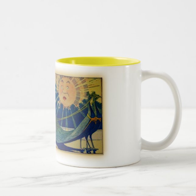 Peacock Chariot Two-Tone Coffee Mug (Right)