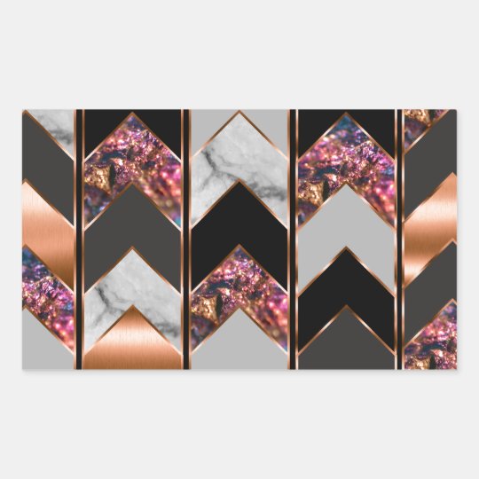 Peacock Chevron Rectangular Sticker