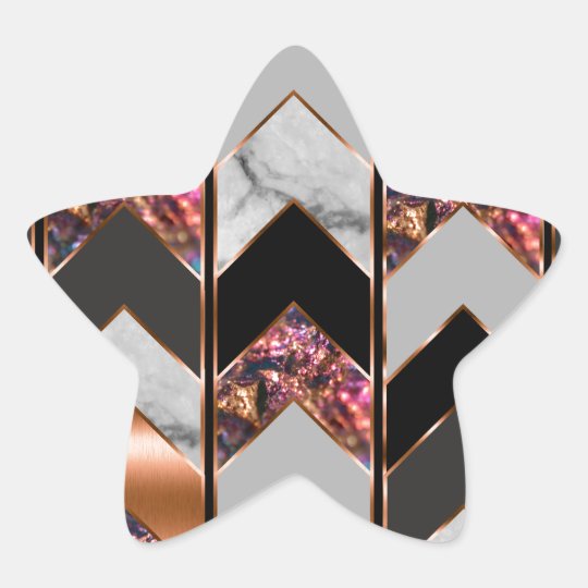 Peacock Chevron Star Sticker
