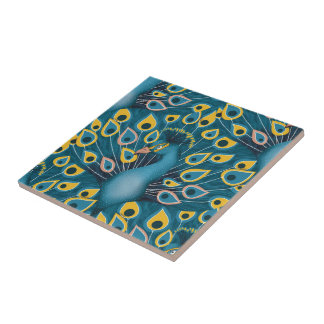 Peacock Chic Ceramic Tile
