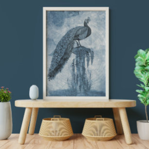 Peacock Chinoiserie Blue n White Floral Decoupage Tissue Paper