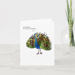 Peacock Christmas card