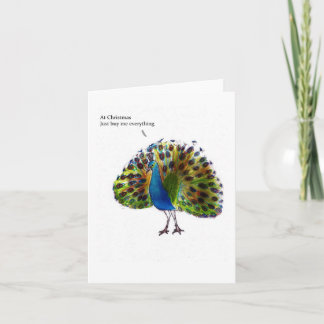 Peacock Christmas card