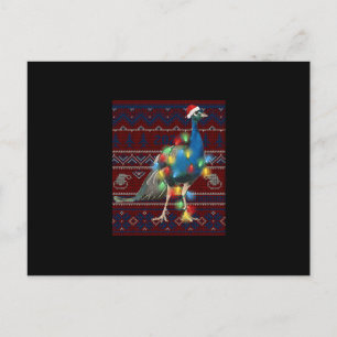 Peacock Christmas Lights Ugly Sweater Goat Lover Announcement Postcard