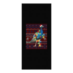 Peacock Christmas Lights Ugly Sweater Goat Lover Rack Card