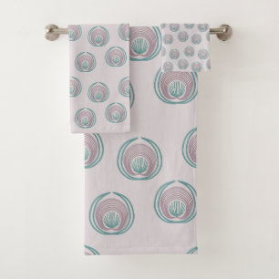 Peacock Circles Bath Towel Set