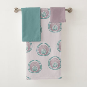 Peacock Circles  Bath Towel Set