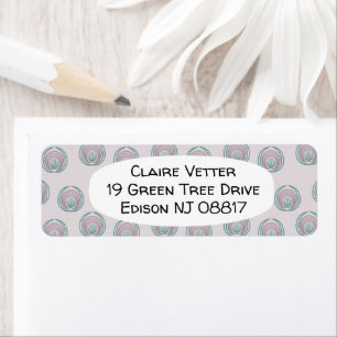 Peacock Circles  Return Address Label