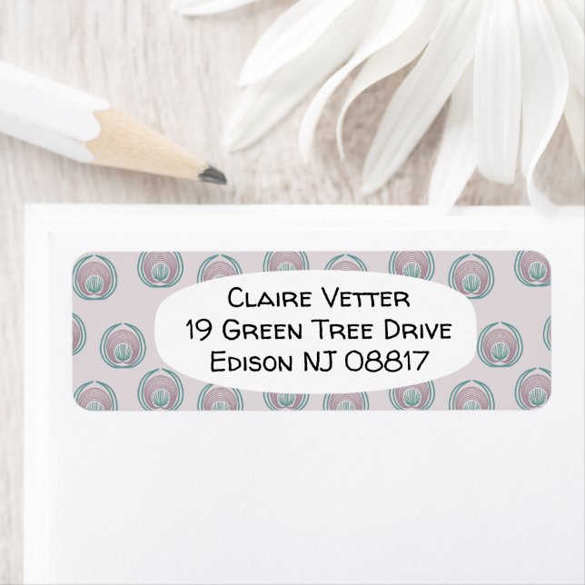 Peacock Circles  Return Address Label (Insitu)