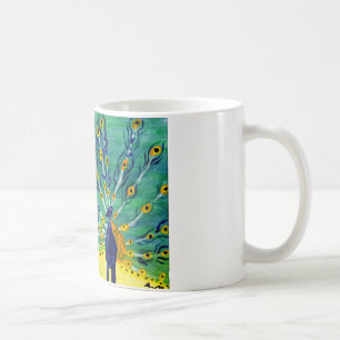 peacock coffee mug