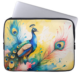 Peacock coloful design  laptop sleeve