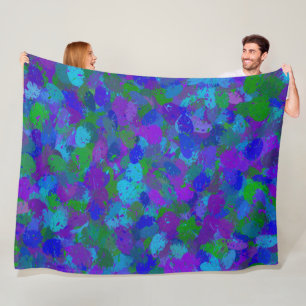 Peacock Colour Fleece Blanket