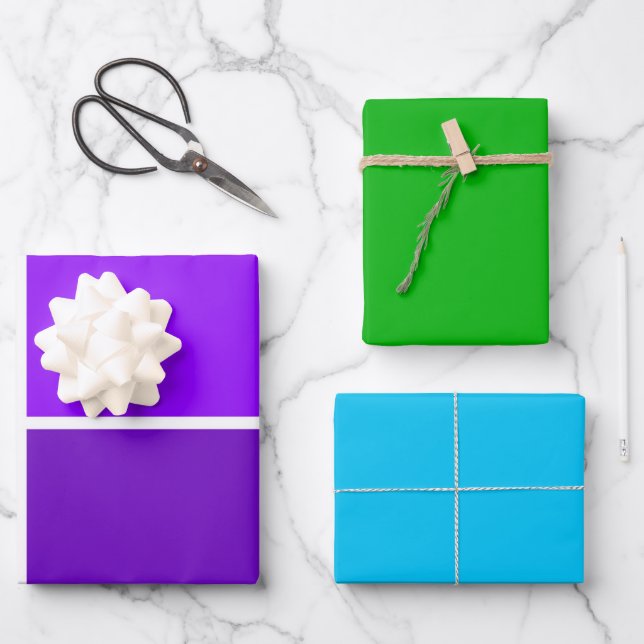Peacock Colour Geometric Blocks  Wrapping Paper Sheet (Front)
