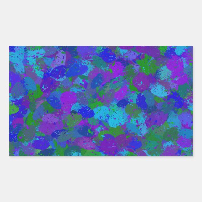 Peacock Colour Rectangular Sticker (Front)