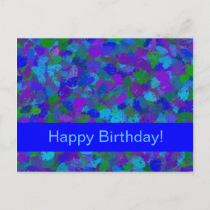 Peacock Colour Splatters Postcard