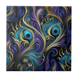 Peacock Colourful Pattern Ceramic Tile