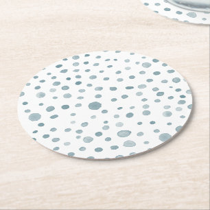Peacock Confetti Watercolor Dots Paper Coaster