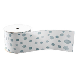 Peacock Confetti Watercolor Dots Ribbon Grosgrain Ribbon