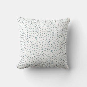 Peacock Confetti Watercolor Dots Throw Pillow