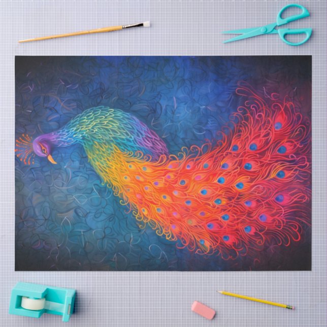 Peacock Craft/tissue/Decoupage Paper (Craft)