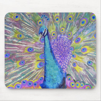 Peacock Dance Purple and Blue Mouse Pad