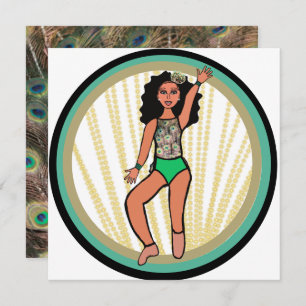 Peacock Dancer B Holiday Card