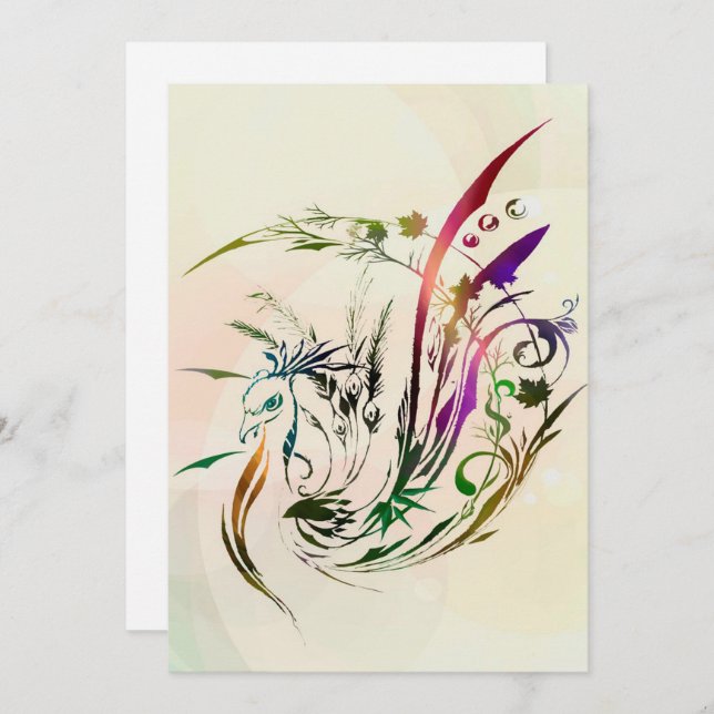 Peacock Decor Artwork | Modern Design Holiday Card (Front/Back)