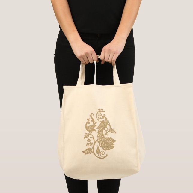 Peacock Design Tote Bag (Front (Product))