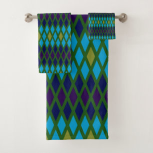 Peacock Diamond Bath Towel Set