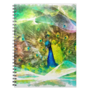 Peacock Digital Painting Notebook