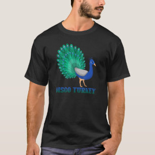 Peacock Disco Turkey Cute Birds Animal Graphic T-Shirt
