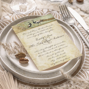 Peacock Distressed Damask Metallic Elegance Invitation