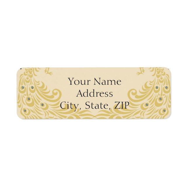 Peacock Elegance Anniversary Return Address Return Address Label (Front)
