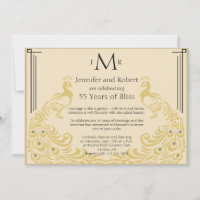 Peacock Elegance Art Deco Wedding Anniversary