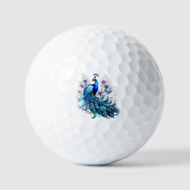Peacock Elegance Golf Balls (Front)