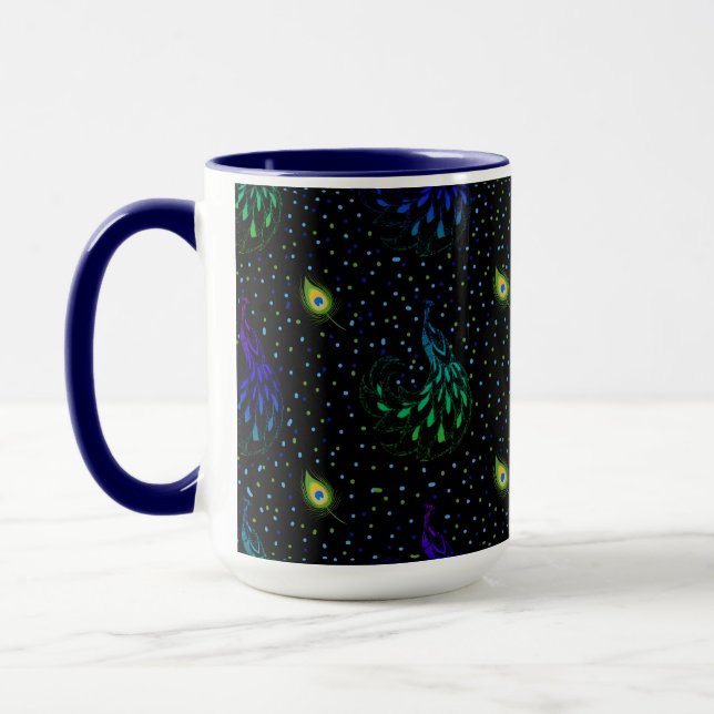Peacock Elegance  Mug (Left)