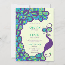Peacock Elegance Multicolored Vintage Wedding