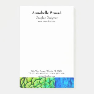 Peacock elegant modern makeup artist business post-it notes