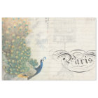 Peacock Ephemera Decoupage Paper Horizontal