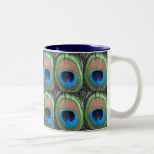 Peacock Eyes Tiled Mug