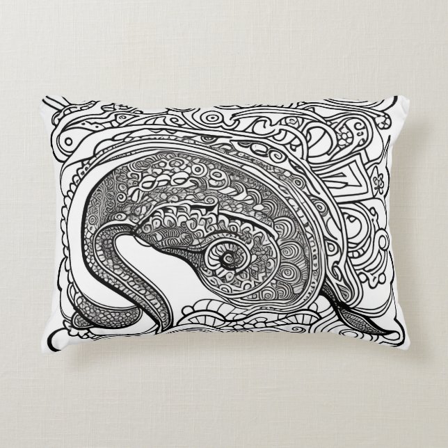 Peacock Face Decorative Cushion (Front)