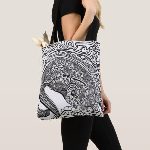 Peacock Face Tote Bag