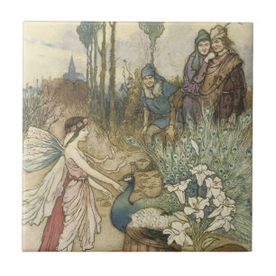 Peacock Faerie Ceramic Tile